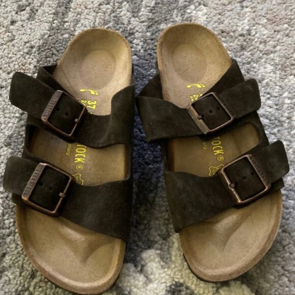 Birkenstock Arizona Suede Leather Sandals Brown EU 37 /  US Women’s 6-6.5 - Picture 1 of 5